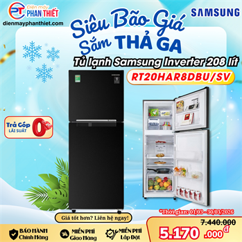 Tủ lạnh Samsung Inverter 208 lít RT20HAR8DBU/SV